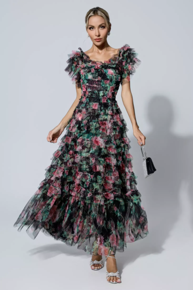 Nola Ruched Floral Maxi Dress | Dress In Beauty