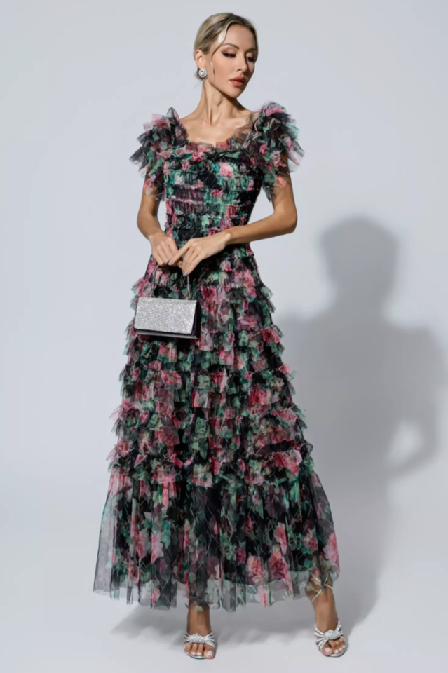 Nola Ruched Floral Maxi Dress | Dress In Beauty
