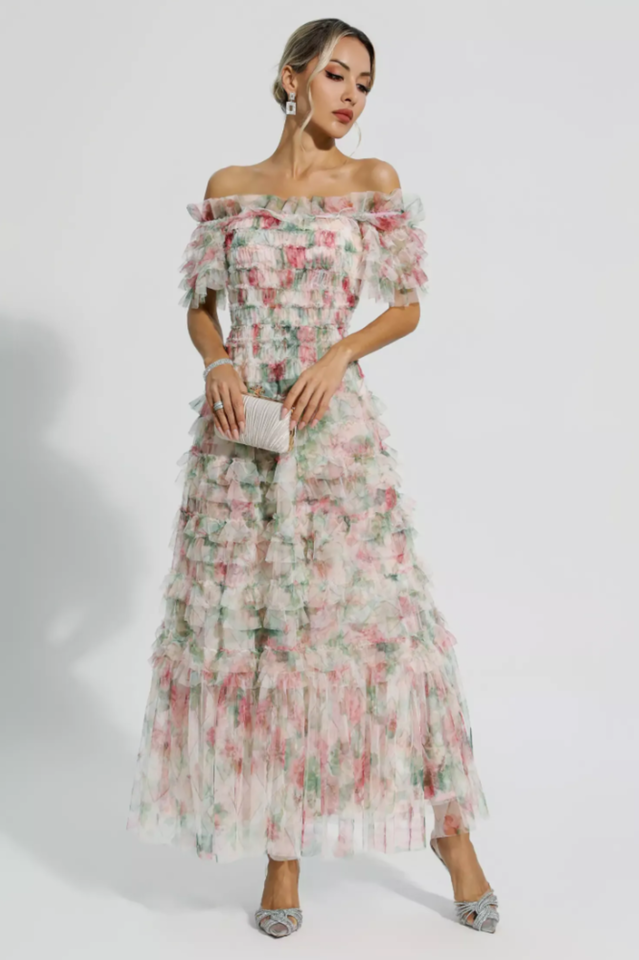 Nola Ruched Floral Maxi Dress | Dress In Beauty