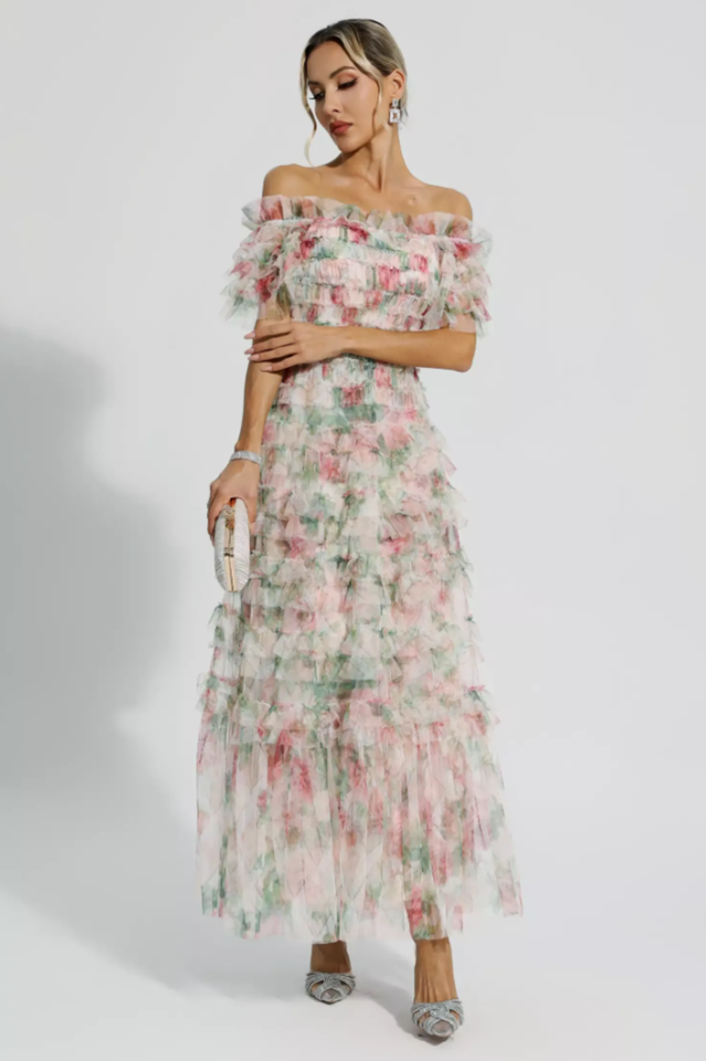 Nola Ruched Floral Maxi Dress | Dress In Beauty