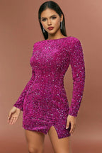 Sequin mini dress with tie back - View 13 | WEUXS