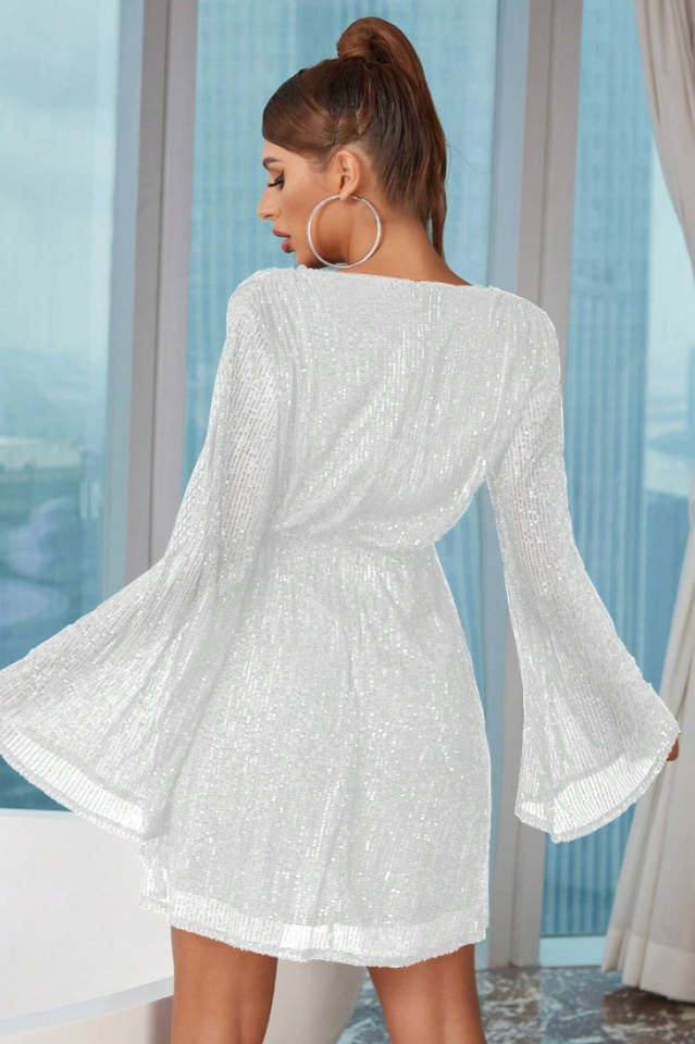 Plunging Neck Sequin Dress | Dress In Beauty