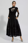 Jamie Black Floral Lace Stitching Dress | Dress In Beauty