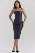 Jalena Black Leather Strappy Dress | Dress In Beauty