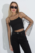 Black Stone Mesh Blouse | Dress In Beauty
