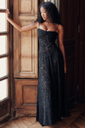 Serena Vintage Black Printed Maxi Dress | Dress In Beauty