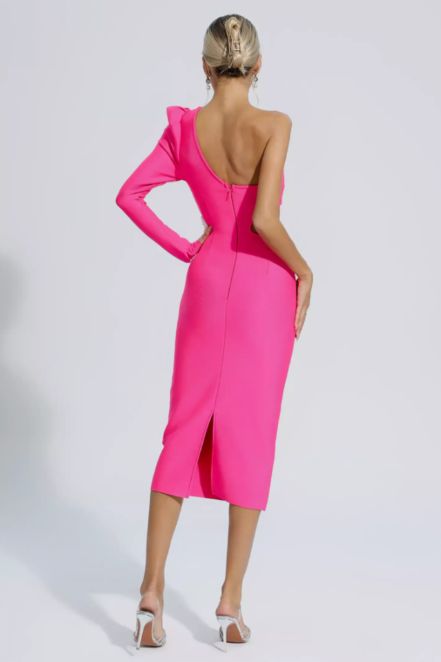 Angelica One-Shoulder Flower Appliqué Dress | Dress In Beauty