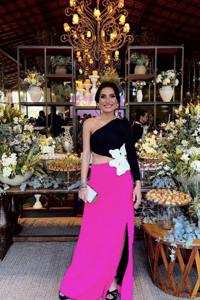 Jacquard One-Shoulder Flower Appliqué Dress | Dress In Beauty