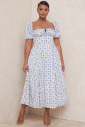 Tallulah Floral Puff Sleeve Midi Dress | Dress In Beauty