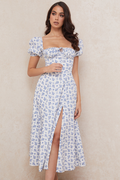 Tallulah Floral Puff Sleeve Midi Dress | Dress In Beauty