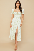 Tallulah Floral Puff Sleeve Midi Dress | Dress In Beauty
