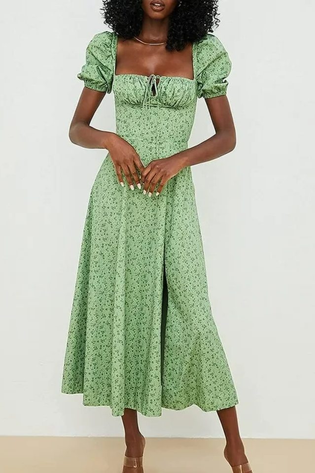 Tallulah Floral Puff Sleeve Midi Dress | Dress In Beauty