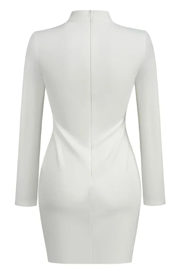 Cutout Mock Neck Mini Dress - View 9 | WEUXS