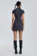 Belted Cargo Mini Dress In Grey | Dress In Beauty