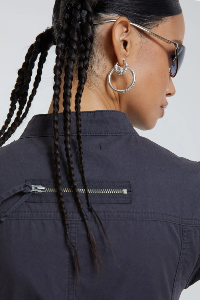 Belted Cargo Mini Dress In Grey | Dress In Beauty