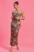 Kamames Strapless Floral Sequined Maxi Dress | Dress In Beauty