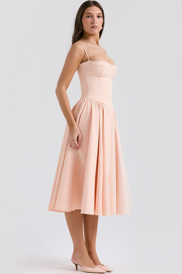 Samaria French Navy Corset Sundress | Dress In Beauty