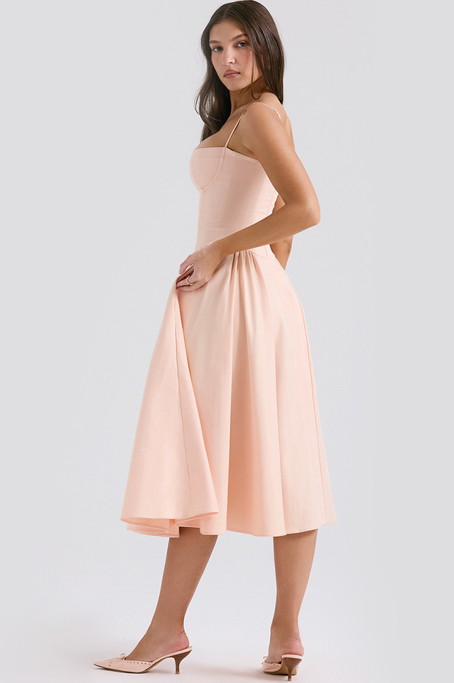 Samaria French Navy Corset Sundress | Dress In Beauty