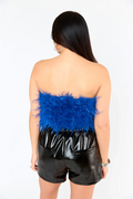 Fancy Strapless Feather Crop Top | Dress In Beauty