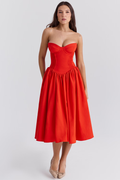 Elizabeth Italian Tomato Midi Sundress | Dress In Beauty