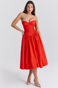 Elizabeth Italian Tomato Midi Sundress | Dress In Beauty