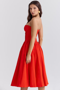 Elizabeth Italian Tomato Midi Sundress | Dress In Beauty