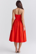Elizabeth Italian Tomato Midi Sundress | Dress In Beauty