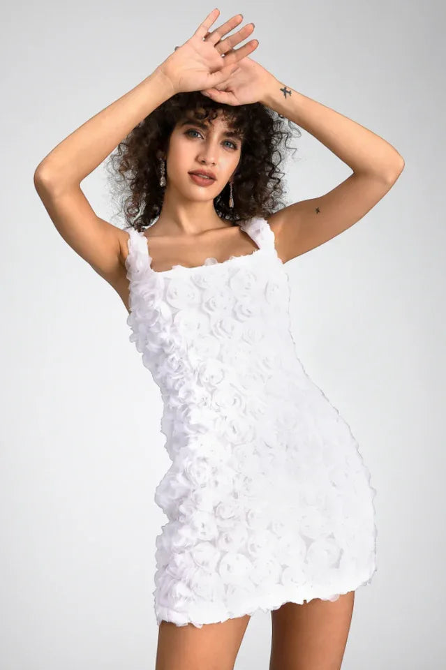 3D floral mini dress - View 6 | WEUXS