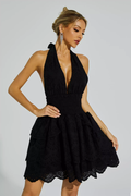 Landry Black V-neck Halter Dress | Dress In Beauty