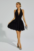 Landry Black V-neck Halter Dress | Dress In Beauty