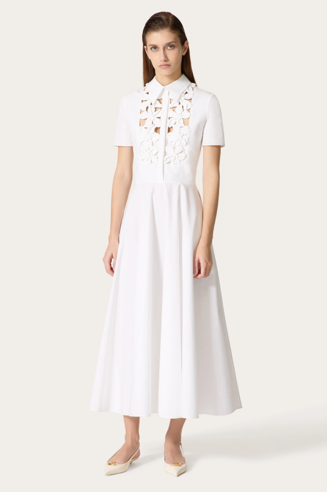 Cotton Poplin 3D Flower Midi Dress | Dress In Beauty