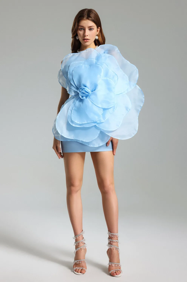 Carina One Shoulder 3D Floral Dress | Dress In Beauty