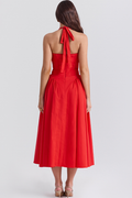 Adabella Cotton Halter Midi Sundress | Dress In Beauty