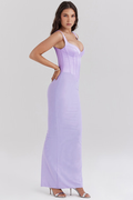 Breeze Orchid Satin Corset Maxi Dress | Dress In Beauty