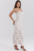 Pearl White Floral Embroidered Maxi Dress | Dress In Beauty