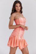Sirena Sorbet Satin Strapless Mini Dress | Dress In Beauty