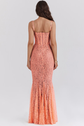 Cordelia Sorbet Lace Godet Maxi Dress | Dress In Beauty