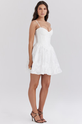 Nerissa White Jacquard Corset Mini Dress | Dress In Beauty