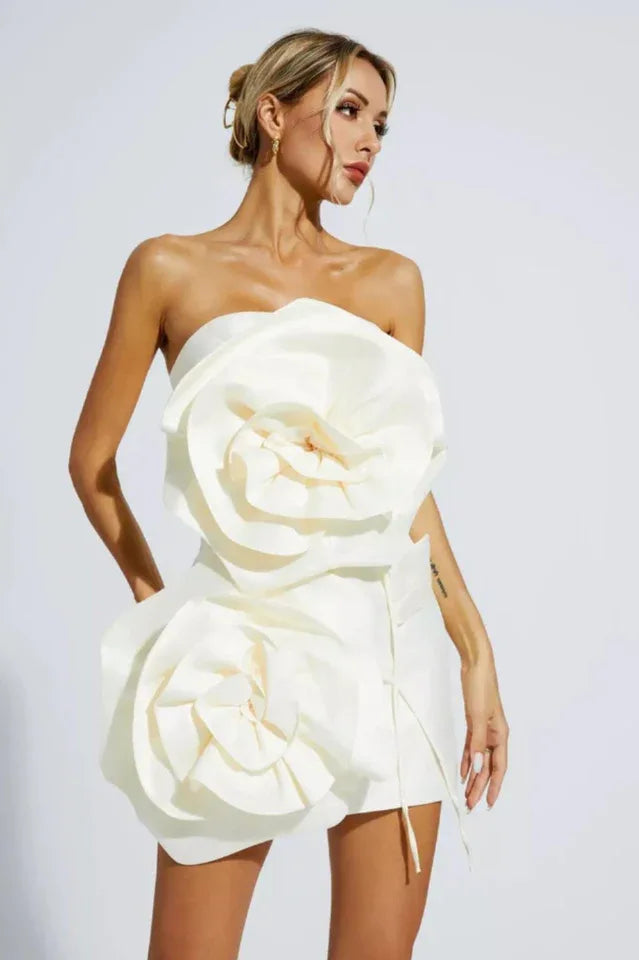 Mini Dress With Floral Applique Secondary image