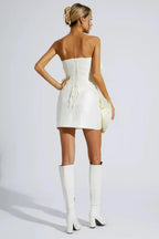 Serenity Silk Voluminous Flower Mini Dress - WEUXS
