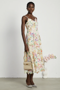Enora Lace Floral Embroideried Midi Dress | Dress In Beauty
