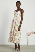 Enora Lace Floral Embroideried Midi Dress | Dress In Beauty