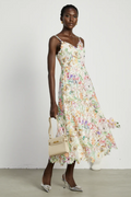 Enora Lace Floral Embroideried Midi Dress | Dress In Beauty
