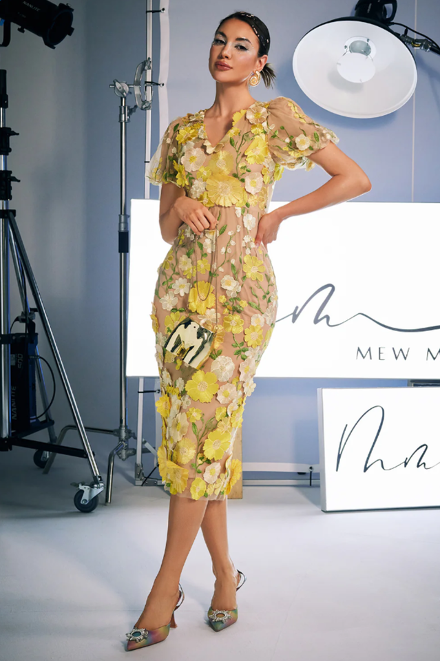 Sally V Neck Floral Midi Dress | Dress In Beauty