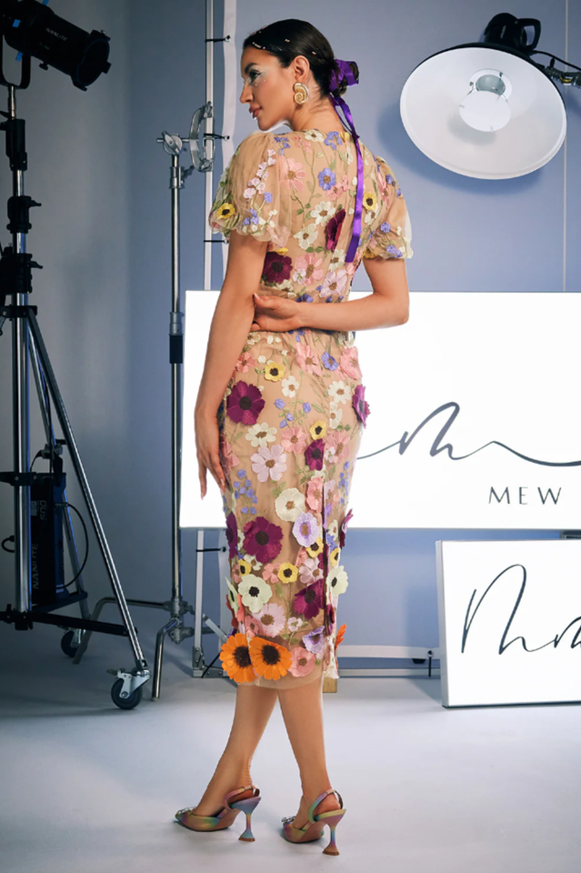 Sally V Neck Floral Midi Dress | Dress In Beauty