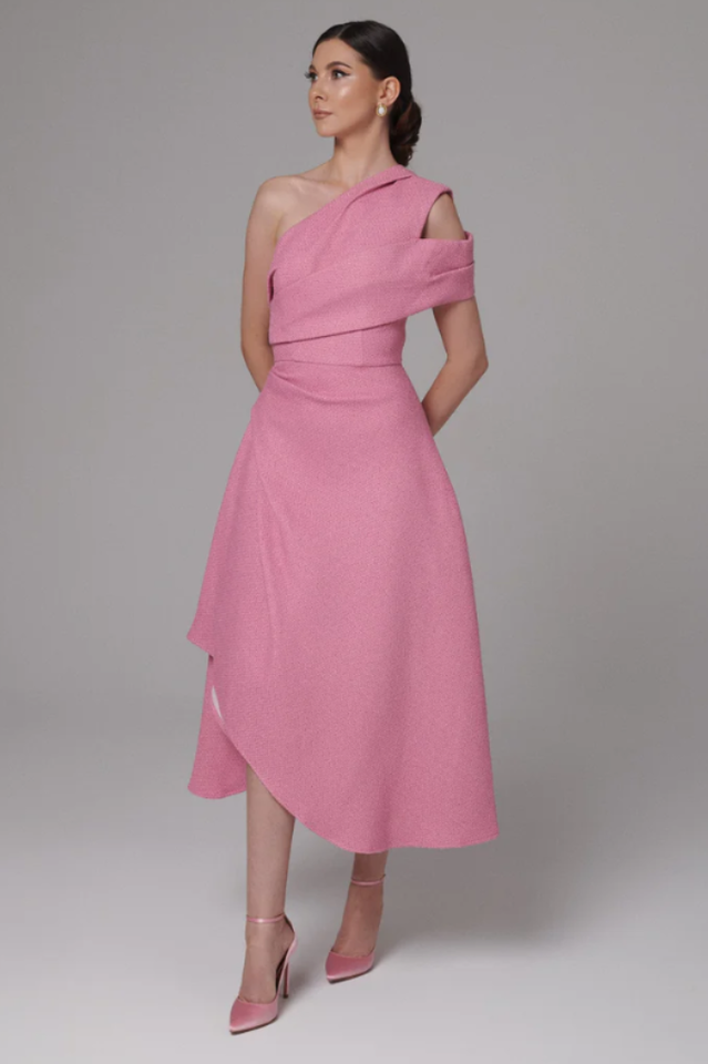 Silvie One Shoulder Midi Asymmetric Dress | Dress In Beauty