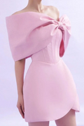 Adah Pink Bowknot Mini Corset Dress | Dress In Beauty