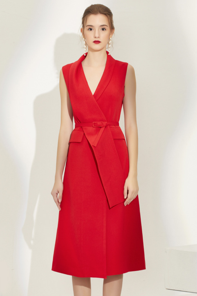 Sleeveless High Waist Patchwork Belt Dress | Dress In Beauty