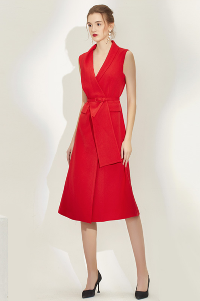 Sleeveless High Waist Patchwork Belt Dress | Dress In Beauty