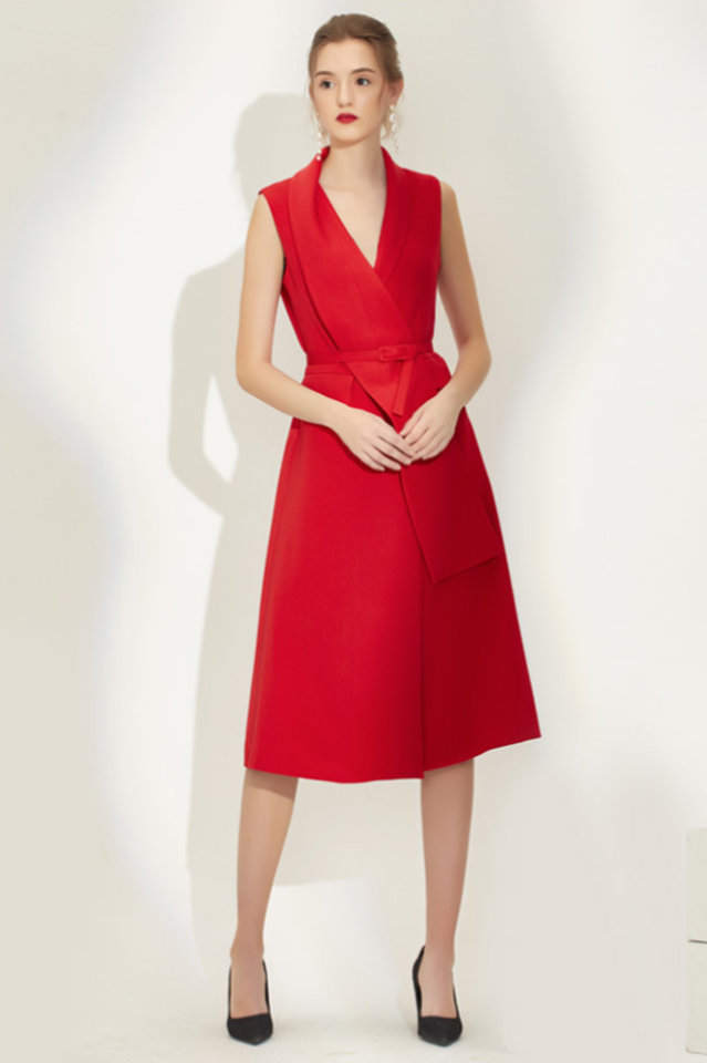 Sleeveless High Waist Patchwork Belt Dress | Dress In Beauty